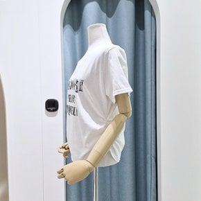 레터링 브이넥 옆셔링 반팔 티셔츠 826020