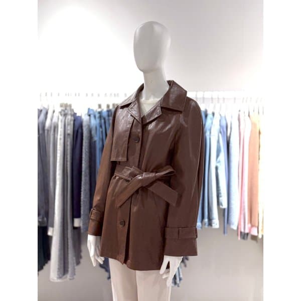 [파주점] 레더 벨티드 하프 트렌치코트 SWWBYP32010