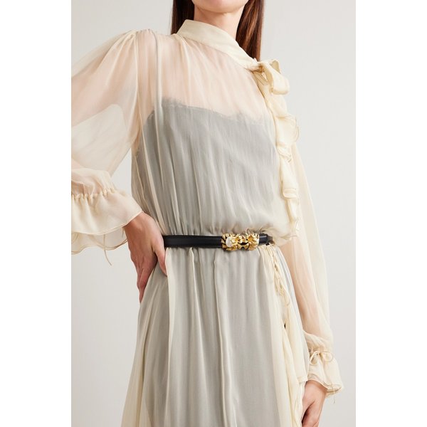 소니아 페트로프 문플라워 장식 가죽 벨트 46376663162984022