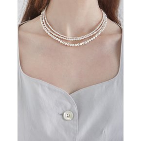 Simple Basic Layered Pearl Necklace(short)