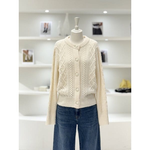 [여주점] 여성 볼륨 슬리브 케이블 가디건 (D244KSL045)