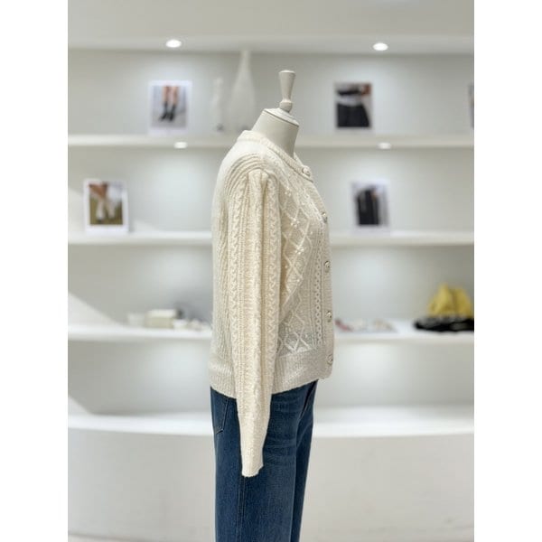 [여주점] 여성 볼륨 슬리브 케이블 가디건 (D244KSL045)