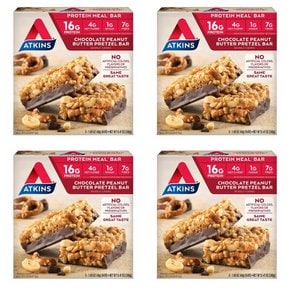 [해외직구]앗킨스 초콜릿 피넛버터 프레첼 바 48g 5입 4팩/ Atkins Chocolate Peanut Butter Pretzel Bar