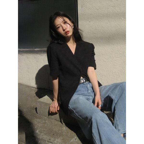 [단독][여름PICK]Hourglass Collarless Jacket (2color)