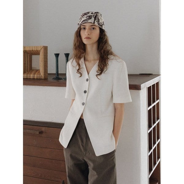 [단독][여름PICK]Hourglass Collarless Jacket (2color)