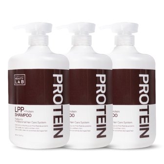  [박준뷰티랩] LPP 단백질 무실리콘 약산성 샴푸 1000ml x3개, 블루밍도손