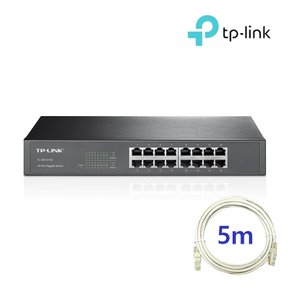 TL-SG1016D+랜선 5M 16포트 랙마운트 기가 스위치 허브 세트