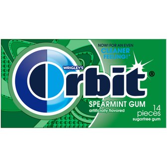  Orbit  검  스피어민트  무설탕  츄잉껌  싱글  팩  14개입