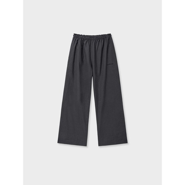 Linen banding pants_charcoal