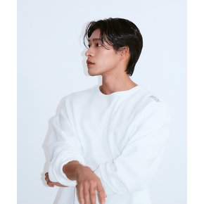 베이직 레터링 와플 롱슬리브 화이트