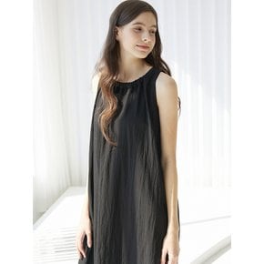 [재입고] Round Neck Sleeveless One Piece [BLACK]