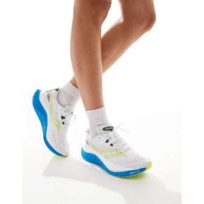 우먼 Saucony Endorphin 스피드 4 뉴트럴 러닝 트레이너 운동화 인 화이트 앤 viziblue 9689557