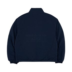 LETTERING LOGO ROUND CUTTING TRACK BOMBER JACKET NAVY 커팅 트랙 야상 네이비