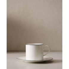 블랙 림 본차이나 찻잔과 찻잔받침. 43249208064
