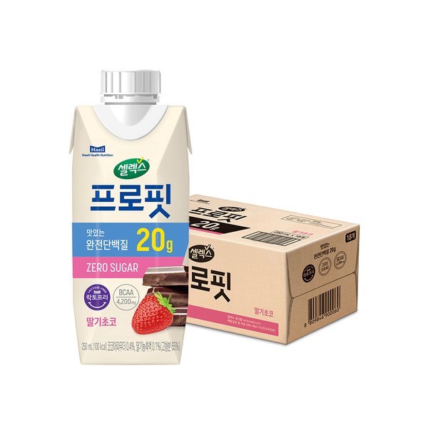 [본사직영] [NEW] 프로핏 프로틴 드링크 딸기초코 1박스 (250ML x 18입)