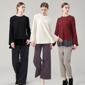 [최초가 27600원] 오델리 데일리 기모 티블라우스 3종택1