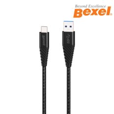 벡셀 USB to C 충전케이블 BC-100BK 고속충전 데이터전송1.2m+30cm