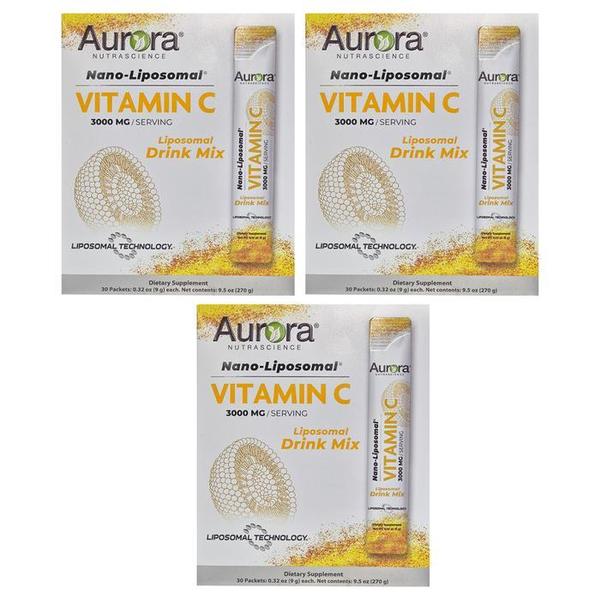 오로라 나노-리포조말 비타민C 리포조말 드링크 믹스 9g x 30개 3박스 HIS (S44690927)