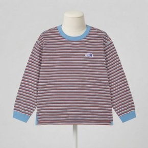 노스페이스 키즈 키즈 플레이온 스트라이프 긴팔 티 SPICY_ORANGE NT7TS02U