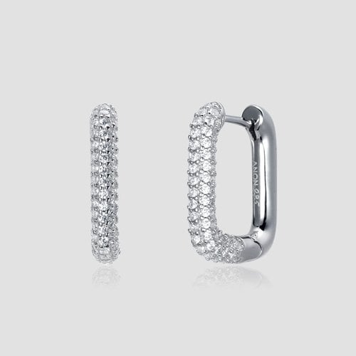 Pave One Touch Link Earrings