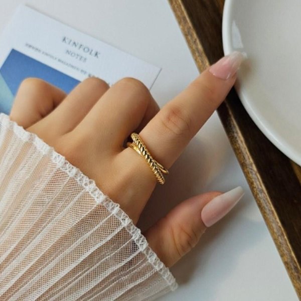 [옷자락] 여자 유니크 꼬임 트위스트 크로스 반지