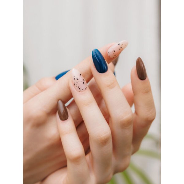 리유저블 네일팁 블루 그린 칩(아몬드)