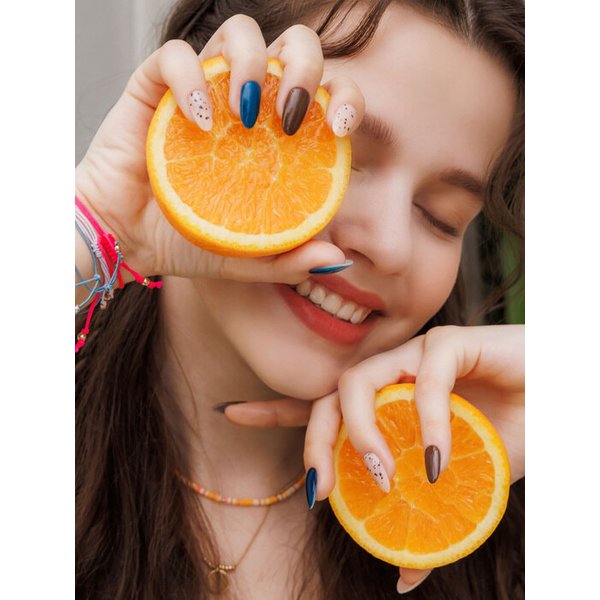 리유저블 네일팁 블루 그린 칩(아몬드)