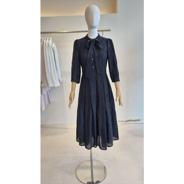 [여주점] [JJ 지고트] 여성 글리터 체크 타이 플리츠 원피스 GR2A0OP201