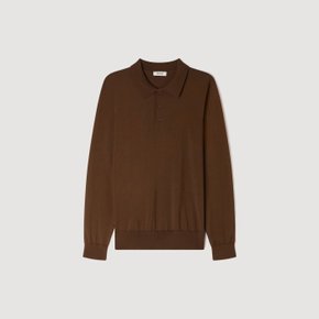 골지 니트 폴로 셔츠 Cognac SHPTR00628
