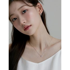 심플 클리어 큐빅 목걸이
