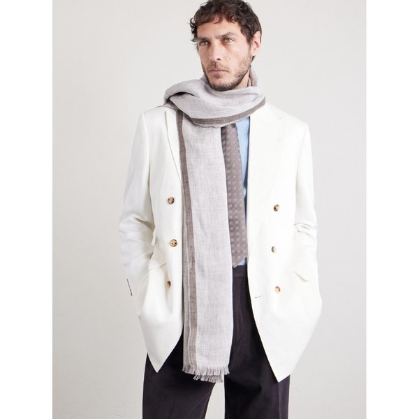 브루넬로쿠치넬리 프린지 리넨 스카프 46376663162998002