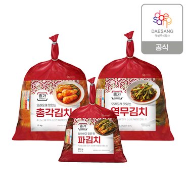 종가집 [종가] 파김치 1kg + 총각김치 1.5kg + 열무김치 1.5kg (총 4kg)