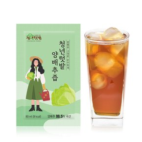(청년텃밭) 전남 무안 순수 양배추즙 실속형 80ml 100개 국내산 양배추액기스