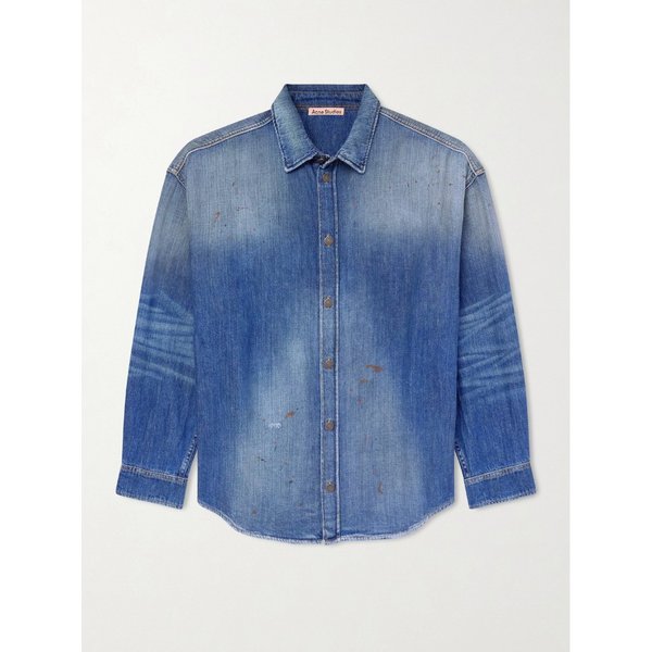 세타 오버사이즈 페인트 스플래터 데님 셔츠 46376663162969959