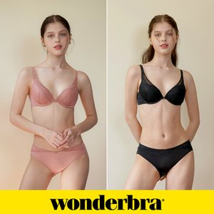 WONDERBRA 에센셜 원더부스트 브라팬티 4종세트 샌드핑크+블랙 WBW3O2829A_T