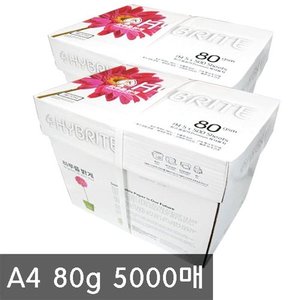  하이브라이트 A4 80g 복사용지 2BOX 5000매/A4용지