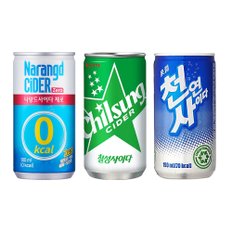  사이다 3종 혼합모음 칠성사이다/나랑드 사이다/천연사이다 탄산음료 190ml x 30캔