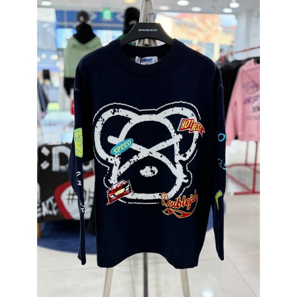 [여주점] ] 레이싱베어 ,페이스 니트,네이비 JGZZ51B05