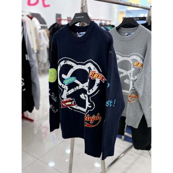 [여주점] ] 레이싱베어 ,페이스 니트,네이비 JGZZ51B05