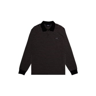 세인트페인 SP 크로스 로고 스트라이프 폴로 피케 셔츠 블랙