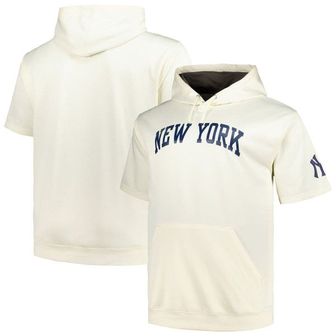 이스퀘어 4386591 PROFILE Mens Profile Oatmeal New York Yankees Big  Tall Contrast Short Sleeve Pull