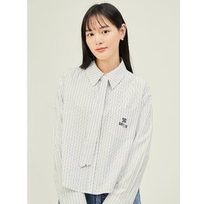 [신세계마산][24 PRE-FALL] 타이 스트라이프 셔츠 크롭 블라우스 GP9M0BL911