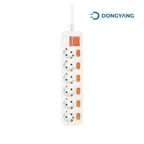 동양전자산업 6구 16A 메인 개별스위치 멀티탭 화이트 DYM-NSG6C/SC-050 (5m)