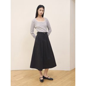 허리 비죠 A라인 롱 스커트 (VKSAB2302)