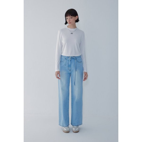 로고 자수 레이온 티셔츠 7156240700106