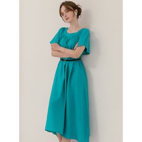 스퀘어넥 플레어 롱 원피스_P420730534