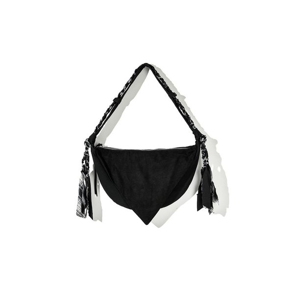 RUSTIC STRAP BANDANA HOBO BAG_BK