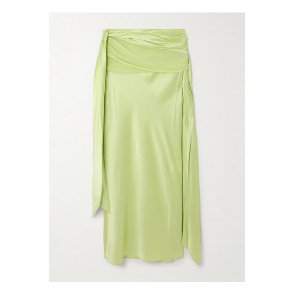 크리스토퍼 에스버 노트 디테일 개더드 시폰 트림 실크 새틴 맥시 스커트 1647597359174503