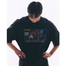 ALI 알리스텝 어퍼컷 그래픽 반팔 블랙