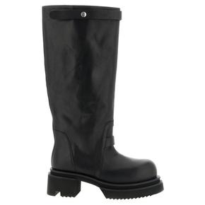 26FW 릭 오웬스 타워 카프스킨 롱 레더 부츠 RI341595BM BLACK